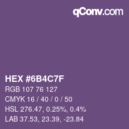 Color code: HEX #6B4C7F | qconv.com