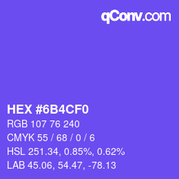 Color code: HEX #6B4CF0 | qconv.com