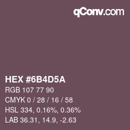 Color code: HEX #6B4D5A | qconv.com