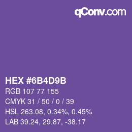 Color code: HEX #6B4D9B | qconv.com