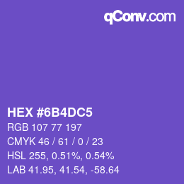 Color code: HEX #6B4DC5 | qconv.com