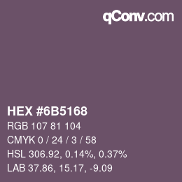 颜色代码: HEX #6B5168 | qconv.com