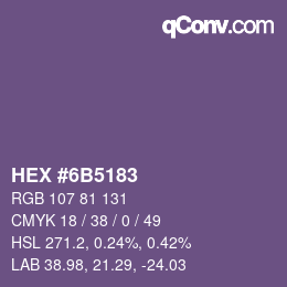 颜色代码: HEX #6B5183 | qconv.com