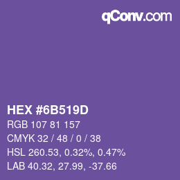 Color code: HEX #6B519D | qconv.com
