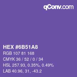 Color code: HEX #6B51A8 | qconv.com