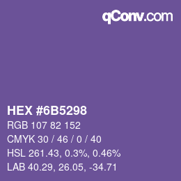 Color code: HEX #6B5298 | qconv.com