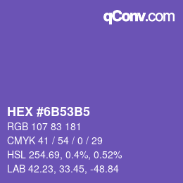 Color code: HEX #6B53B5 | qconv.com