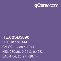 Color code: HEX #6B5890 | qconv.com