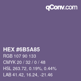 Color code: HEX #6B5A85 | qconv.com