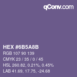 Color code: HEX #6B5A8B | qconv.com