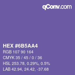 Color code: HEX #6B5AA4 | qconv.com