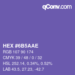 Color code: HEX #6B5AAE | qconv.com