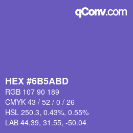 颜色代码: HEX #6B5ABD | qconv.com
