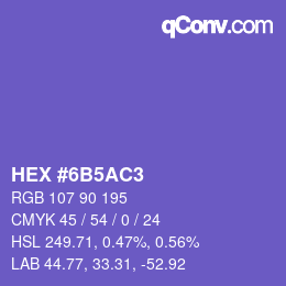 カラーコード: HEX #6B5AC3 | qconv.com