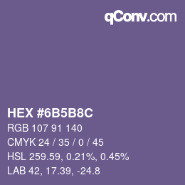Color code: HEX #6B5B8C | qconv.com