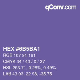Color code: HEX #6B5BA1 | qconv.com