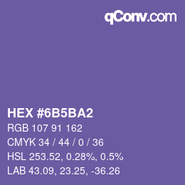 カラーコード: HEX #6B5BA2 | qconv.com