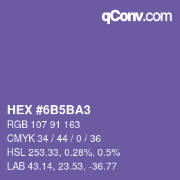 Color code: HEX #6B5BA3 | qconv.com