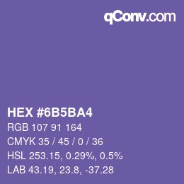 颜色代码: HEX #6B5BA4 | qconv.com