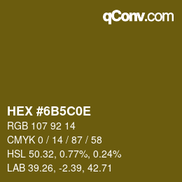 Color code: HEX #6B5C0E | qconv.com