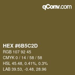 Color code: HEX #6B5C2D | qconv.com