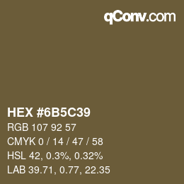 Color code: HEX #6B5C39 | qconv.com