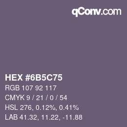Color code: HEX #6B5C75 | qconv.com
