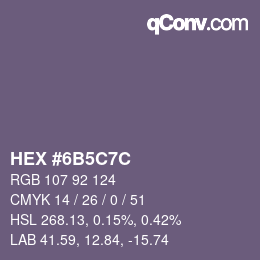 カラーコード: HEX #6B5C7C | qconv.com