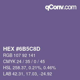 カラーコード: HEX #6B5C8D | qconv.com