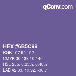 Color code: HEX #6B5C98 | qconv.com