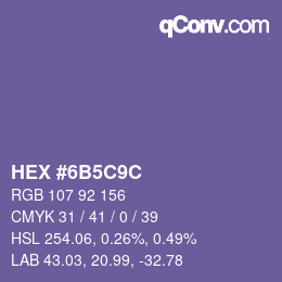 Color code: HEX #6B5C9C | qconv.com
