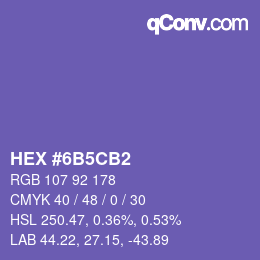 Color code: HEX #6B5CB2 | qconv.com