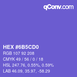 カラーコード: HEX #6B5CD0 | qconv.com