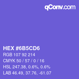 颜色代码: HEX #6B5CD6 | qconv.com