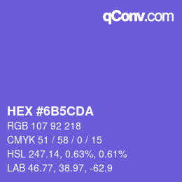 Color code: HEX #6B5CDA | qconv.com