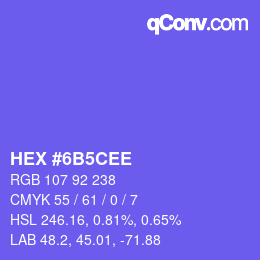 Color code: HEX #6B5CEE | qconv.com