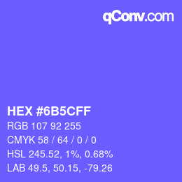Color code: HEX #6B5CFF | qconv.com