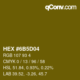 颜色代码: HEX #6B5D04 | qconv.com
