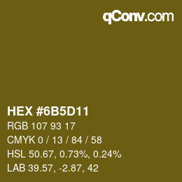 Color code: HEX #6B5D11 | qconv.com