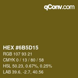 Color code: HEX #6B5D15 | qconv.com