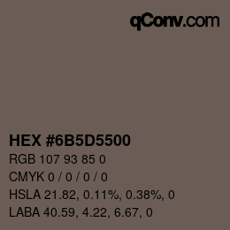 Color code: HEX #6B5D5500 | qconv.com