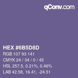 カラーコード: HEX #6B5D8D | qconv.com