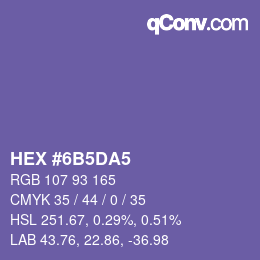カラーコード: HEX #6B5DA5 | qconv.com