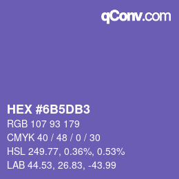颜色代码: HEX #6B5DB3 | qconv.com