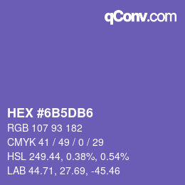 Color code: HEX #6B5DB6 | qconv.com