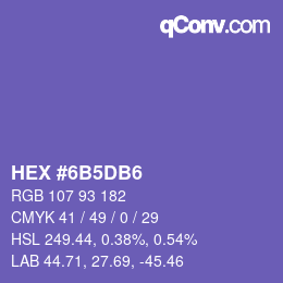 Código de color: HEX #6B5DB6 | qconv.com