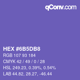 Color code: HEX #6B5DB8 | qconv.com