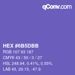 Color code: HEX #6B5DBB | qconv.com