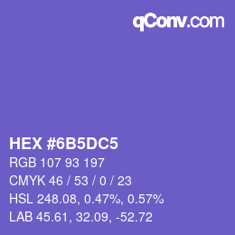 カラーコード: HEX #6B5DC5 | qconv.com