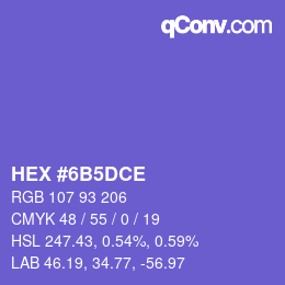 Color code: HEX #6B5DCE | qconv.com